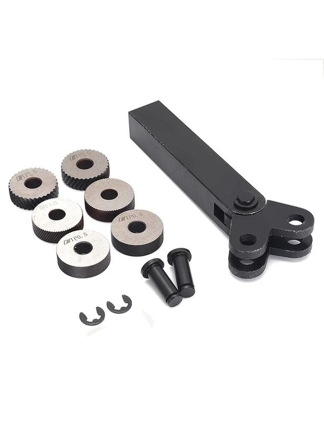 7 Piece Mesh Wheel Knurling Tool Holder Set Manual Thread Rolling Tools 0 5mm 1mm 2mm Pitch - Image 2