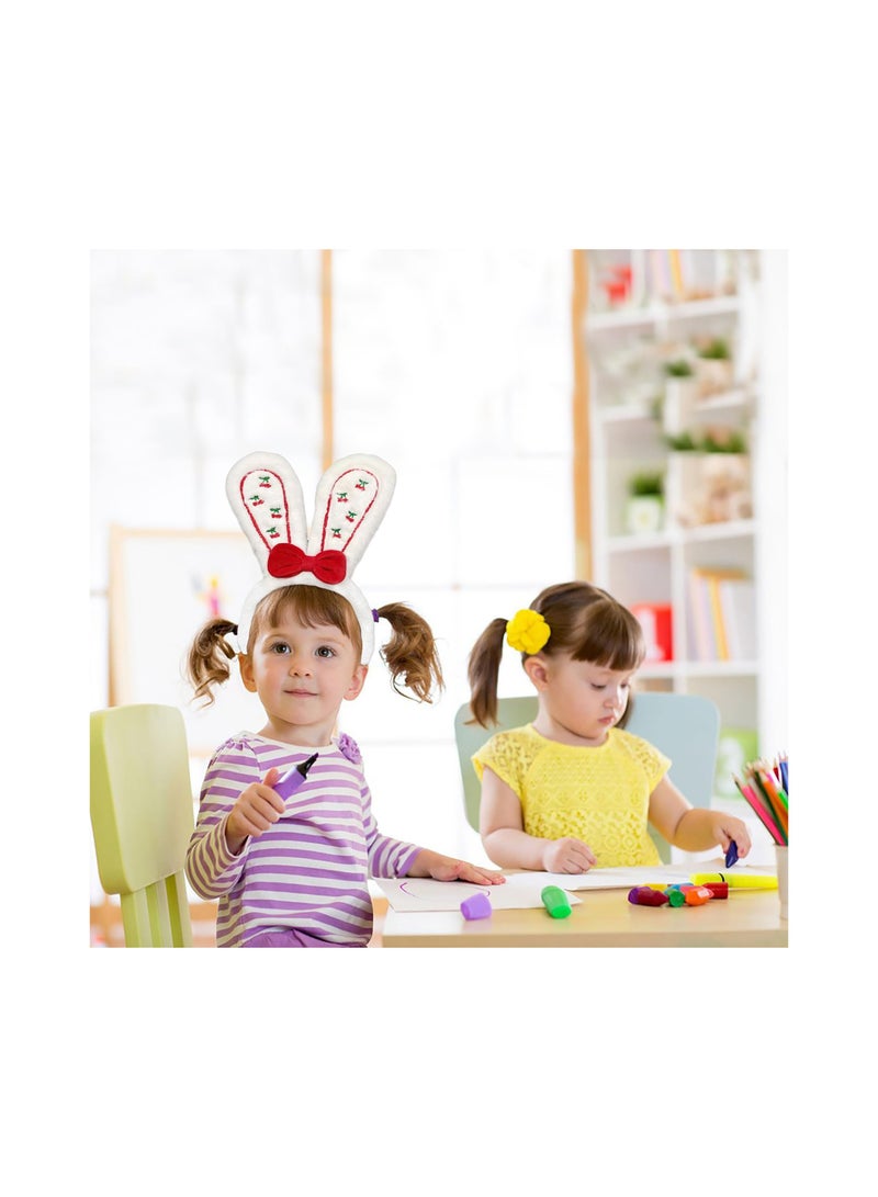 SYOSI 2PCS White Bunny Ears Headband - Rabbit Ears Headband - Bunny Costume Accessories - Bunny Ears for Kids and Adult, Party Masquerade Animal Theme Party - Image 5