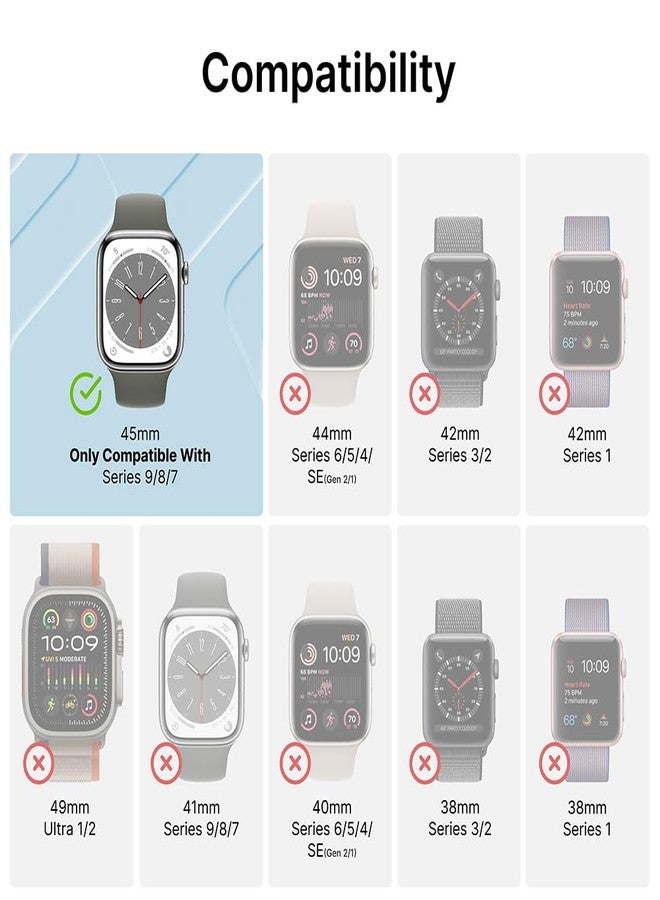 Catalyst Waterproof Case for Apple Watch Series 9/8/7 45mm Case with Silicone Band, Waterproof up to 330ft, Shockproof Against Shocks & Drops up to 6.6ft, Microfiber Cloth Included - Image 2