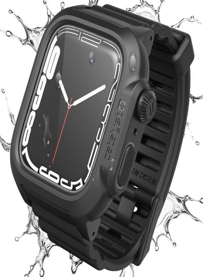 Catalyst Waterproof Case for Apple Watch Series 9/8/7 45mm Case with Silicone Band, Waterproof up to 330ft, Shockproof Against Shocks & Drops up to 6.6ft, Microfiber Cloth Included - Image 1