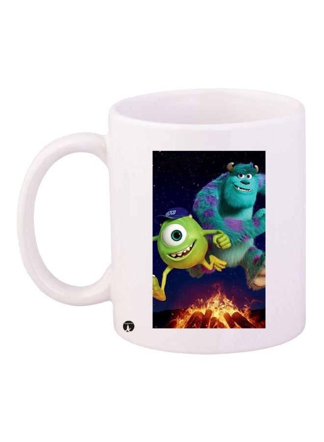 Monsters University Printed Coffee Mug White/Green/Black 11ounce