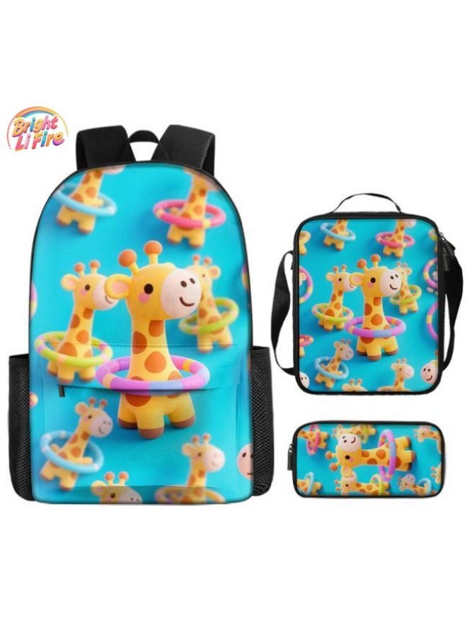 Bright Li Fire [Hot New Product] Cute Cartoon Bag Set | Shoulder + Handbag + Pencil Bag Three-piece Set | Essential for Children and Students Outdoors - 64  - Image 1