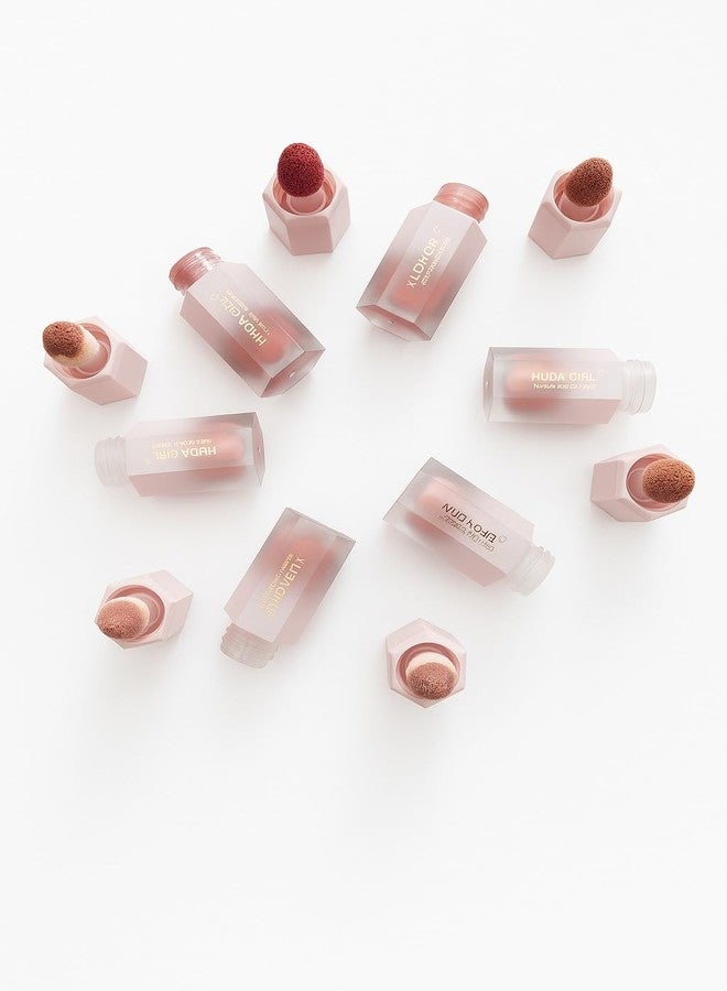 HUDA GIRL 6PCS LIQUID BLUSH SET - Highly Pigmented, Long Lasting Blusher for Lip and Cheek Tint Smooth Texture blush for women & girl - Image 2