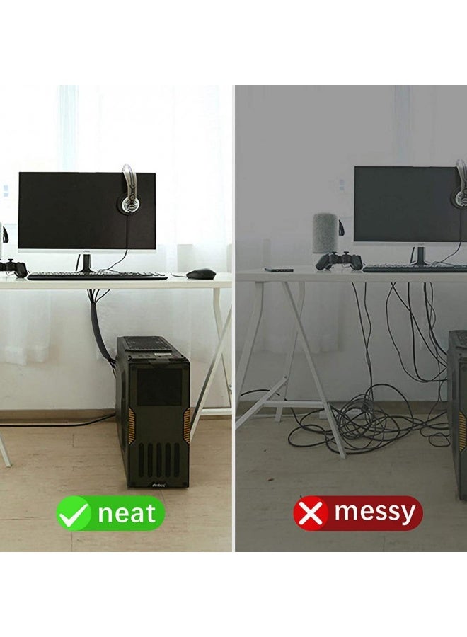 KINGMAZI Management Organizer Kit with 4 Cable Sleeve Split, 10 wire clips slots，10 Self Adhesive Cable Clips Holder,  200 Nylon Fasten Cable Ties for TV Office Car Desk Home - Image 5