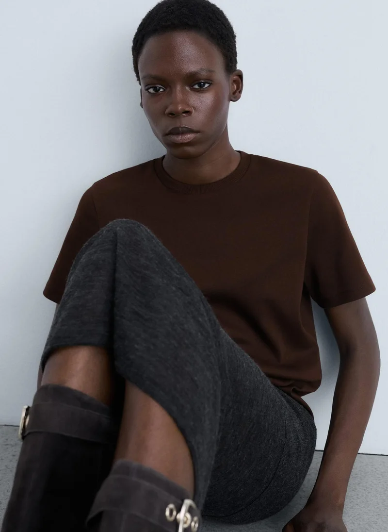 MANGO Short Sleeved Cotton T-shirt