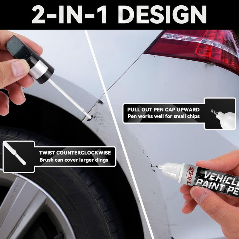 xdotoar White Car Paint Touch Up Pen, Color Accurate Touch Up Paint for Cars, Professional Automotive Paint Scratch Repair, Lasting Auto Scratch Remover, Quick Drying, Easy to Use, Safe and Non-toxic - Image 4