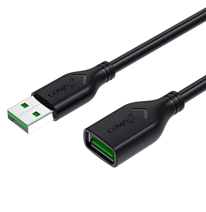 COMPIX USB 2.0 Extension Cable 10M (A Male to Female), High-Speed 480Mbps, 3D Silver-Plated Shielded USB Extension Cord for Laptop, Computer, PS5/PS4, Xbox, VR, Printer, Keyboard, MacBook, PC - Image 1