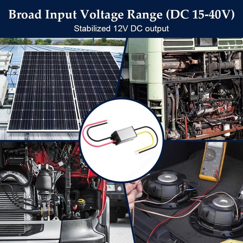 Cocar DC 24V to 12V DC down converter, 5A/60W power supply adapter, voltage changer, reducer regulator for car to car to truck, boat solar system, etc. (accepts DC15-40V inputs) - Image 5