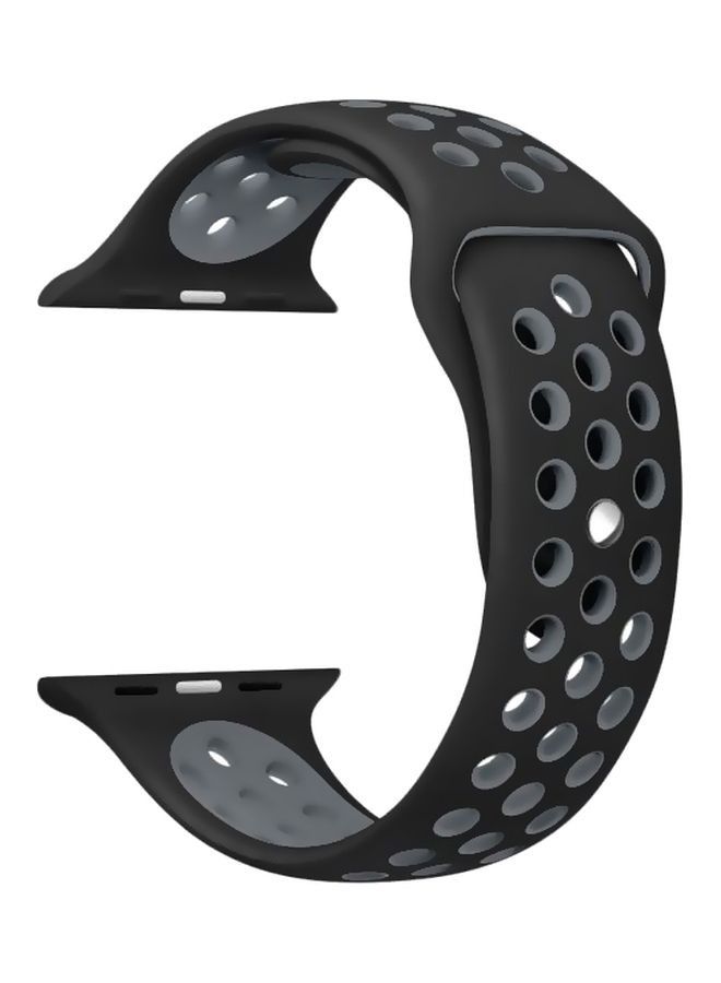 Replacement Band For Apple Watch Series 5/6/7 42/44/45mm Black/Grey - Image 1
