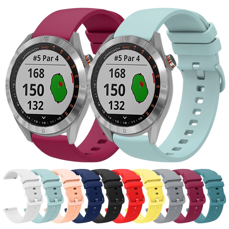 S-TOP For Garmin Approach S40 20mm Solid Color Soft Silicone Watch Band(White) - Image 3