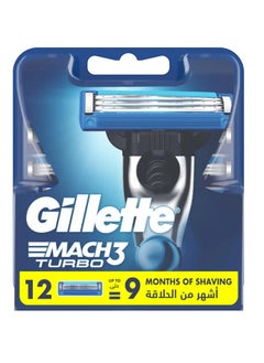 Mach3 Turbo Men's Razor Blade Refills, 12 Count