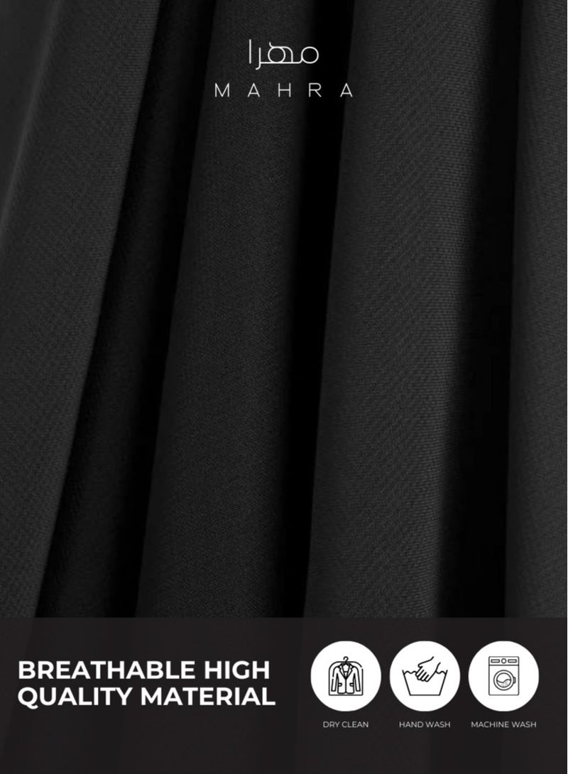 Saudi Niqab with Stiff Headband | Black | 12.5 x 12 Inches | Lightweight, Adjustable, Face Covering for Daily Use, Prayers, Travel, and Events | Modest Fashion Veil for Women - Image 5