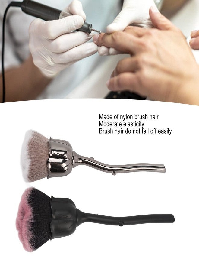 Agatige 2PCS Rose Flower Makeup Brush, Fluffy Soft Nail Art Dust Remover Brush Blush Brush Nail Powder Brush for Daily Makeup Manicure - Image 2