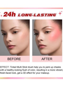 IKZEE Tinted Multi Stick for Cheeks Eyes and Lips Moisturizing Cream Blush Makeup Blush Stick with Long Lasting Color Waterproof Creamy Makeup Blush Moisturizer Stick Face Blush 19g 03  - Image 2