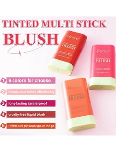 IKZEE Tinted Multi Stick for Cheeks Eyes and Lips Moisturizing Cream Blush Makeup Blush Stick with Long Lasting Color Waterproof Creamy Makeup Blush Moisturizer Stick Face Blush 19g 03  - Image 3