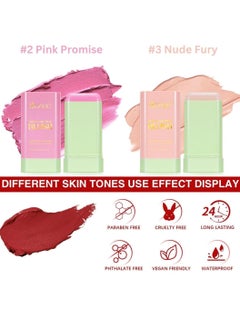 IKZEE Tinted Multi Stick for Cheeks Eyes and Lips Moisturizing Cream Blush Makeup Blush Stick with Long Lasting Color Waterproof Creamy Makeup Blush Moisturizer Stick Face Blush 19g 03  - Image 4