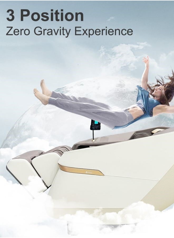 ARES uClass Magnetic Massage Mechanism 22 Auto Programs Waist and Leg Heating Therapy Intelligent Voice Control 3 Zero Gravity Position Bluetooth Speakers- Grey/Beige  - Image 2