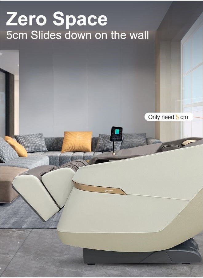 ARES uClass Magnetic Massage Mechanism 22 Auto Programs Waist and Leg Heating Therapy Intelligent Voice Control 3 Zero Gravity Position Bluetooth Speakers- Grey/Beige  - Image 5