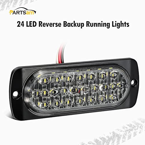 Partsam 2Pcs 4.4" White 24 LED Trailer Side Marker Clearance Lights, Aluminum Housing Surface Mount Reverse/Backup/Running Lights for Motorcycle Trailer Truck Tractor RV, IP67 Waterproof - Image 2