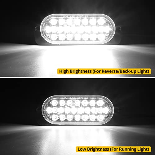 Partsam 2Pcs 4.4" White 24 LED Trailer Side Marker Clearance Lights, Aluminum Housing Surface Mount Reverse/Backup/Running Lights for Motorcycle Trailer Truck Tractor RV, IP67 Waterproof - Image 3