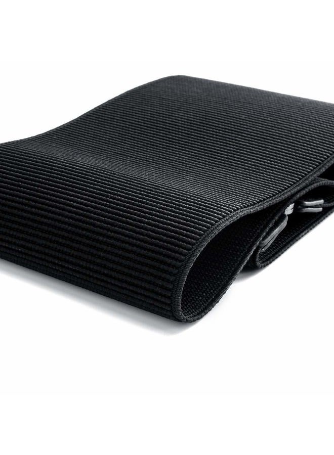 FALETO Wide Elastic Waist Belt for Women Black Stretch Cinch Waistband Belts Vintage Womens Chunky Belt with Zipper for Dress, Black, Fit Waist 31" to 34.6" - Image 5