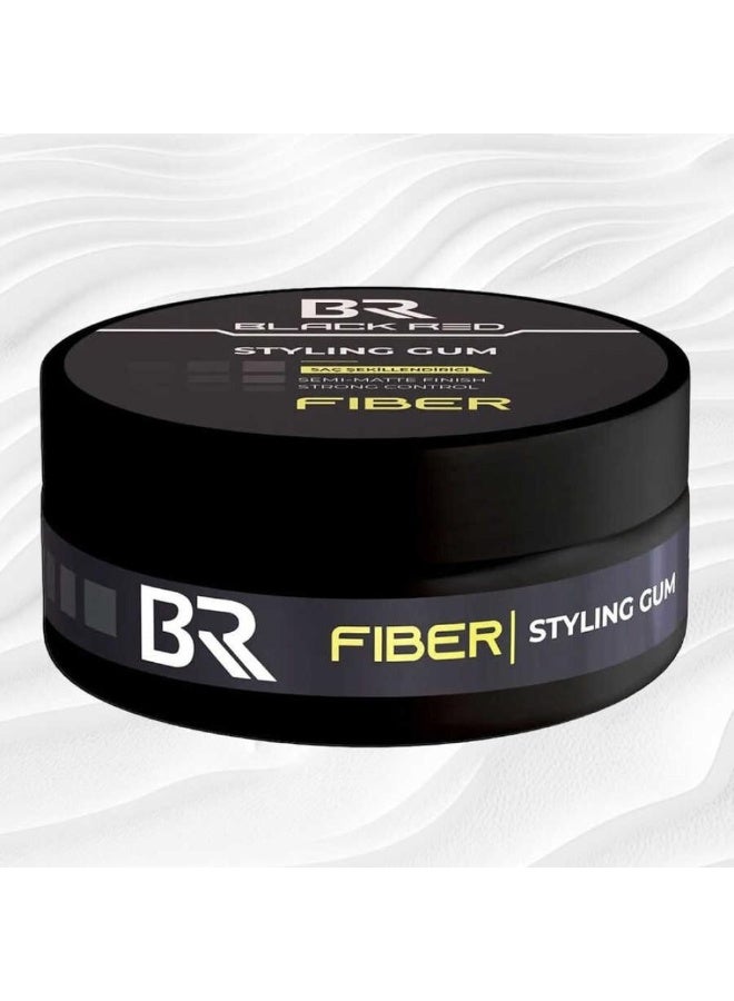 Black Red Hair Styling Gum Fiber - Semi-Matte Finish Soft Touch Hair Cream Wax 120g - Image 2