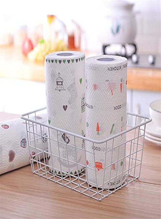 Newvent® Printed Washable Dish Towel Cleaning Cloth | Reusable Kitchen Tissue Paper Roll | Non - Woven Water Absorption Cleaning Cloth (Pack Of 2 X 50 Paper Sheets) - Image 1
