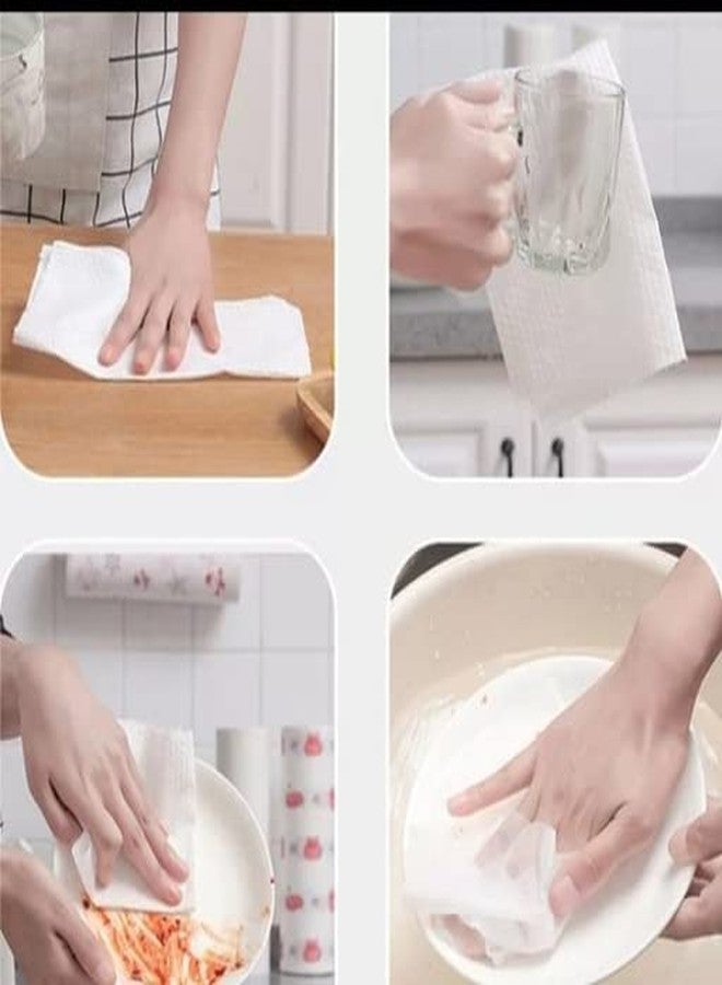 Newvent® Printed Washable Dish Towel Cleaning Cloth | Reusable Kitchen Tissue Paper Roll | Non - Woven Water Absorption Cleaning Cloth (Pack Of 2 X 50 Paper Sheets) - Image 5