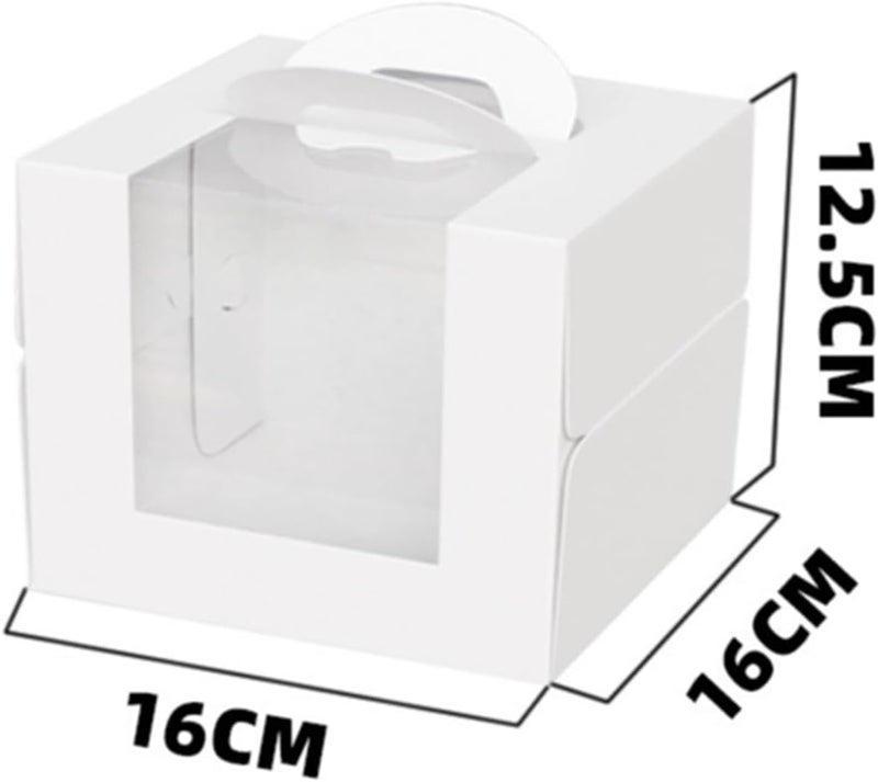 Cupcake Boxes 14sets Cake Packaging Box with Window Portable Paper Box Container(16x16x12.5cm) - Image 2