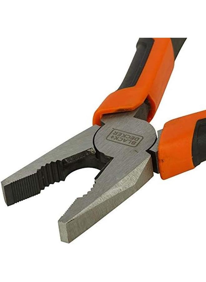 BLACK+DECKER 160Mm Steel Combination Pliers With Bimaterial Handle Orange Black Bdht81587 2 Years Warranty  - Image 3