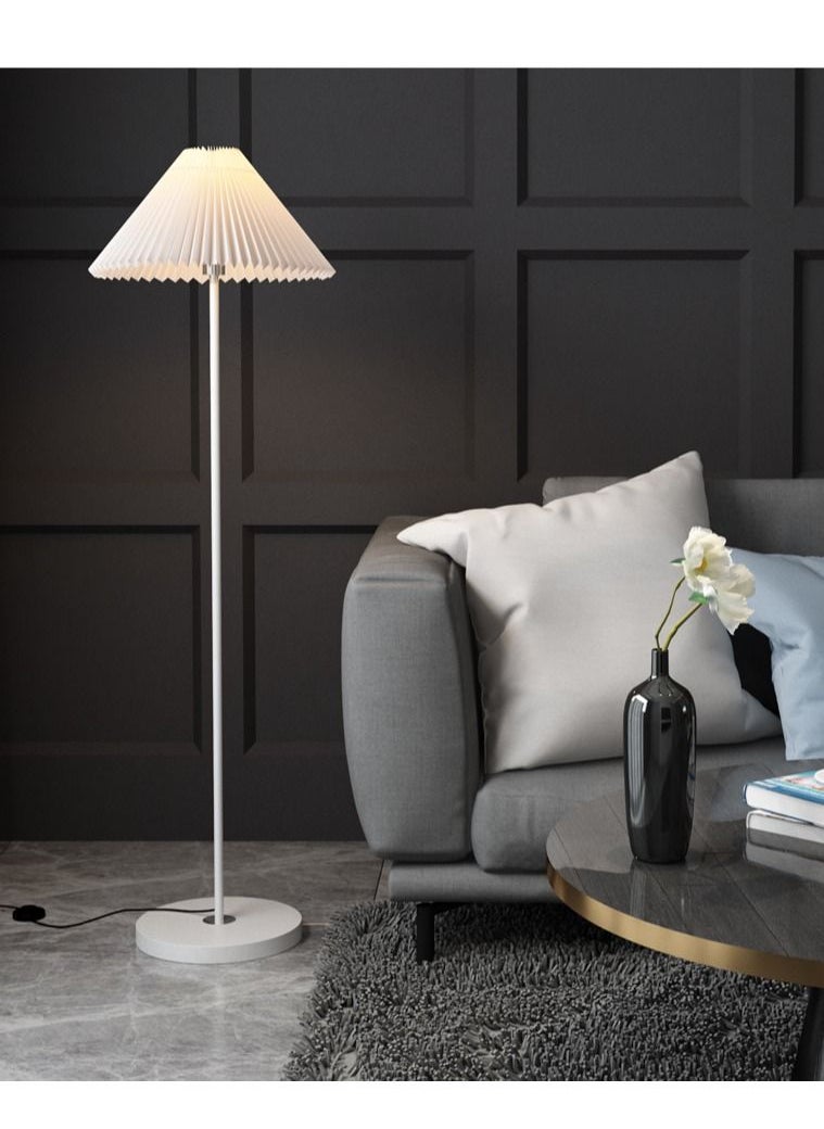 XiuWoo Modern Pleated Aesthetic Floor Lamp, Living Room Pole Lighting, 3 Colors Brightness Work Lamp Modern Tall Standing Hanging Light for Living Room Bedroom Reading White  - Image 1