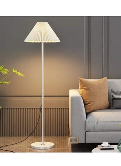 XiuWoo Modern Pleated Aesthetic Floor Lamp, Living Room Pole Lighting, 3 Colors Brightness Work Lamp Modern Tall Standing Hanging Light for Living Room Bedroom Reading White  - Image 4