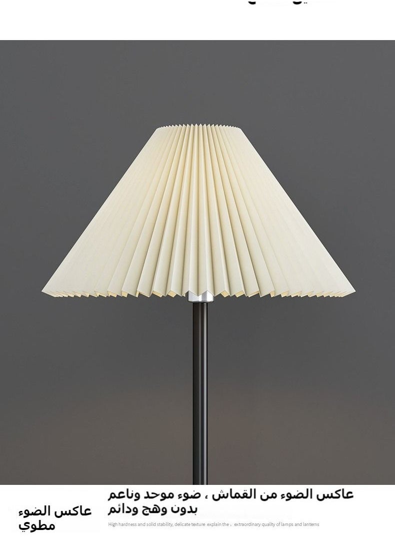 XiuWoo Modern Pleated Aesthetic Floor Lamp, Living Room Pole Lighting, 3 Colors Brightness Work Lamp Modern Tall Standing Hanging Light for Living Room Bedroom Reading White  - Image 5