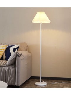 XiuWoo Modern Pleated Aesthetic Floor Lamp, Living Room Pole Lighting, 3 Colors Brightness Work Lamp Modern Tall Standing Hanging Light for Living Room Bedroom Reading White  - Image 3