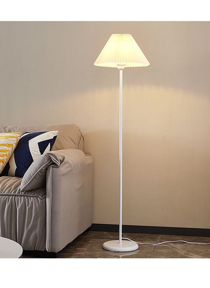 XiuWoo Modern Pleated Aesthetic Floor Lamp, Living Room Pole Lighting, 3 Colors Brightness Work Lamp Modern Tall Standing Hanging Light for Living Room Bedroom Reading White  - Image 3