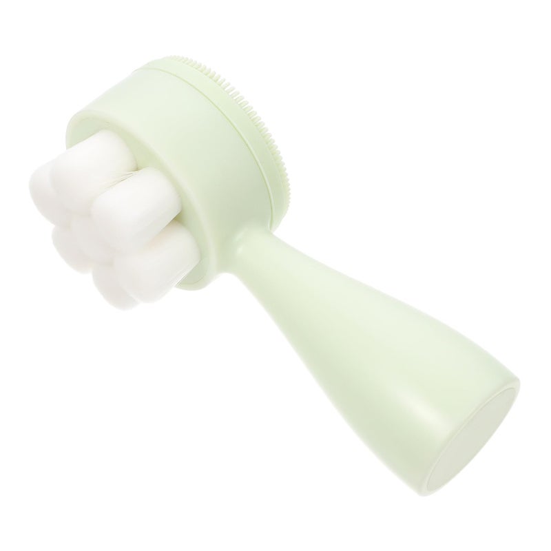 Double Sided Manual Facial Cleansing Brush Plum Blossom Head For Deep Pore Exfoliation Green - Image 2