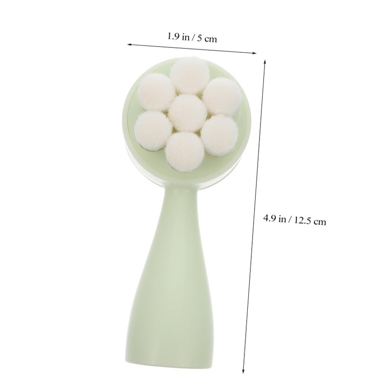 Double Sided Manual Facial Cleansing Brush Plum Blossom Head For Deep Pore Exfoliation Green - Image 3