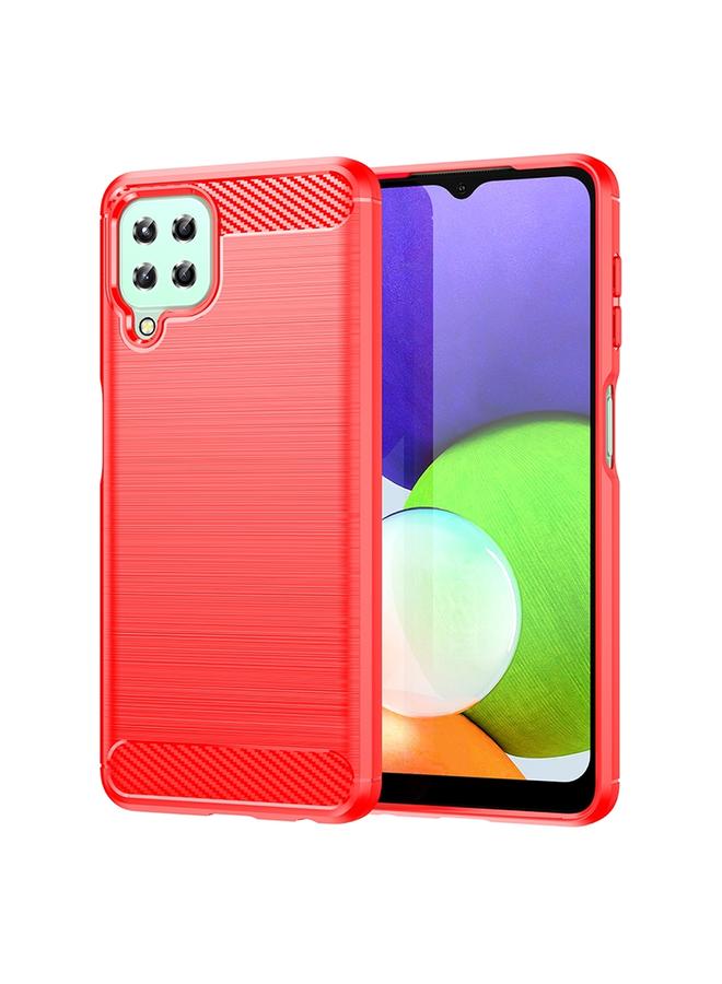 اس-توب جراب لهاتف Samsung Galaxy M22 / M32 مصنوع من ألياف الكربون المصقولة TPU - Image 1