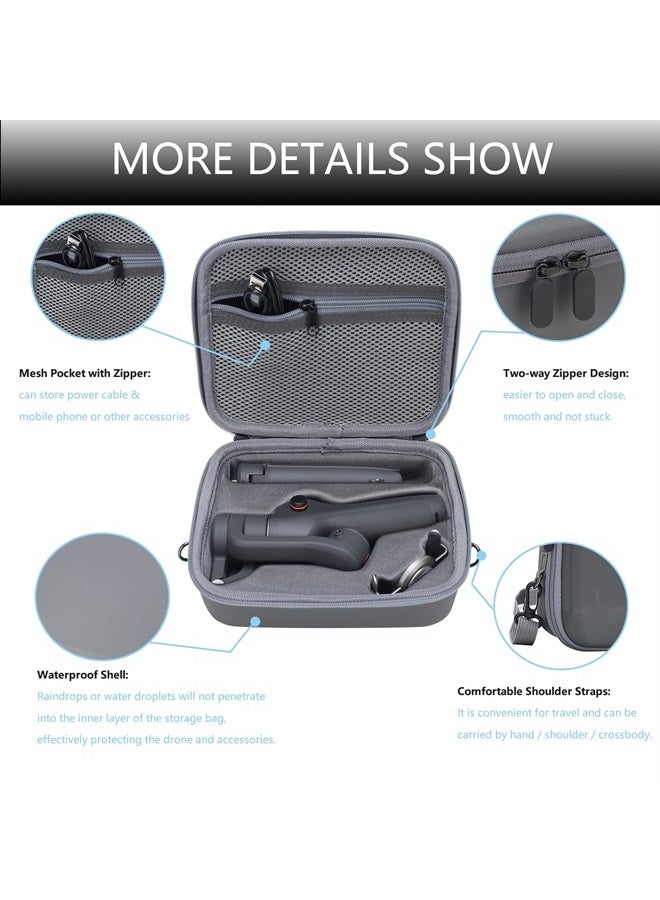 Flyekist Travel Case for DJI OM 6 - Portable Storage Bag Hardshell Carrying Case Fits DJI Osmo Mobile 6 Smartphone Gimbal Stabilizer and Accessories(Grey) - Image 2
