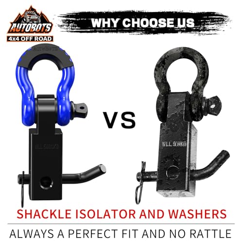 AUTOBOTS Tow Hitch Receiver 2", 45,000 Lbs Break Strength Shackle Hitch Receiver with 5/8" Screw Pin, 3/4 Shackle, Towing Accessories for Vehicle Trailer Recovery Off-Road Blue&Black - Image 5