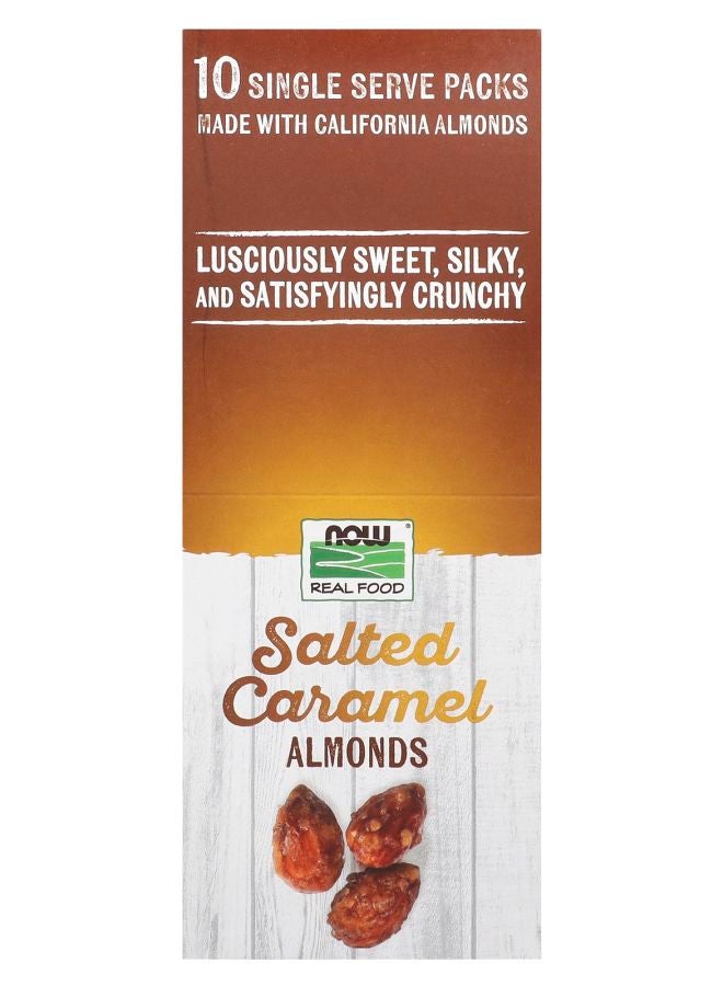 now Salted Caramel Almonds 10 Single Serve Packs 1.25 oz (35 g) Each