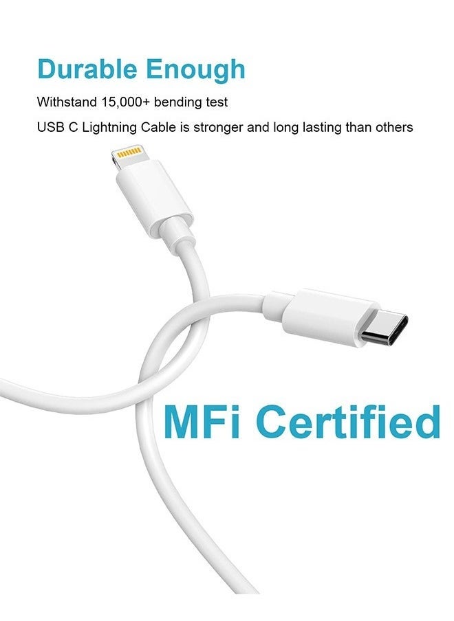 Generic - 20W Fast Charger for iPhone | USB C Fast Wall Charger with USB C to Lightning Cable, Compatible with iPhone 14/14 Pro/14 Pro Max/13/12/SE2020/11/XR/XS Max/X/iPad - Image 1