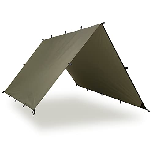 AquaQuest Defender Tarp – Heavy‑Duty Waterproof (20,000 mm) Seam‑Taped Rain Fly for Camping, Bushcraft & Survival – 13×10 Olive Drab - Image 1