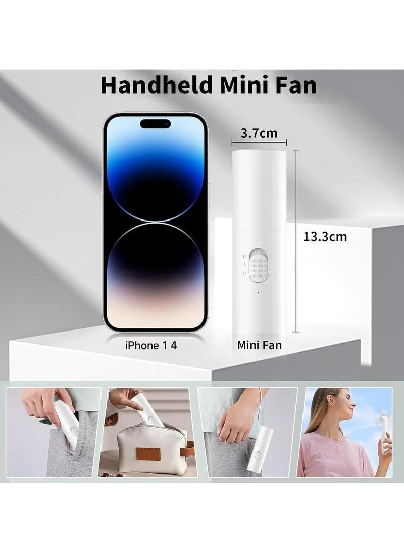 يواوليتي مروحة يدوية، مروحة صغيرة، مروحة محمولة قابلة لإعادة الشحن، مروحة قابلة للطي مناسبة للسفر والمكتب والأنشطة الخارجية (لون أبيض) - Image 4