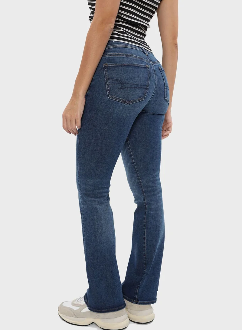 American Eagle Faded Low Rise Flared Jeans