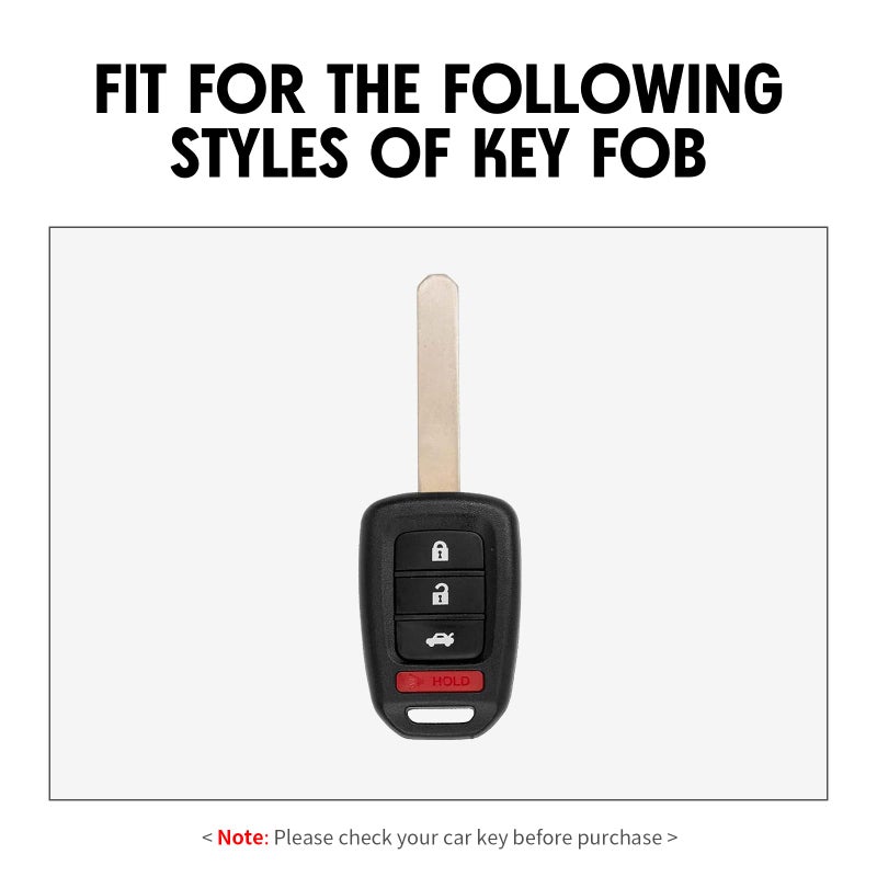 WORCAS Carbon Fiber Key Fob Case Silicone Cover - Compatible with Honda Accord, Civic, CR-V, CR-V LX, SE, Crosstour, Fit, HR-V - 4 Button Keyless Entry Remote - Image 2