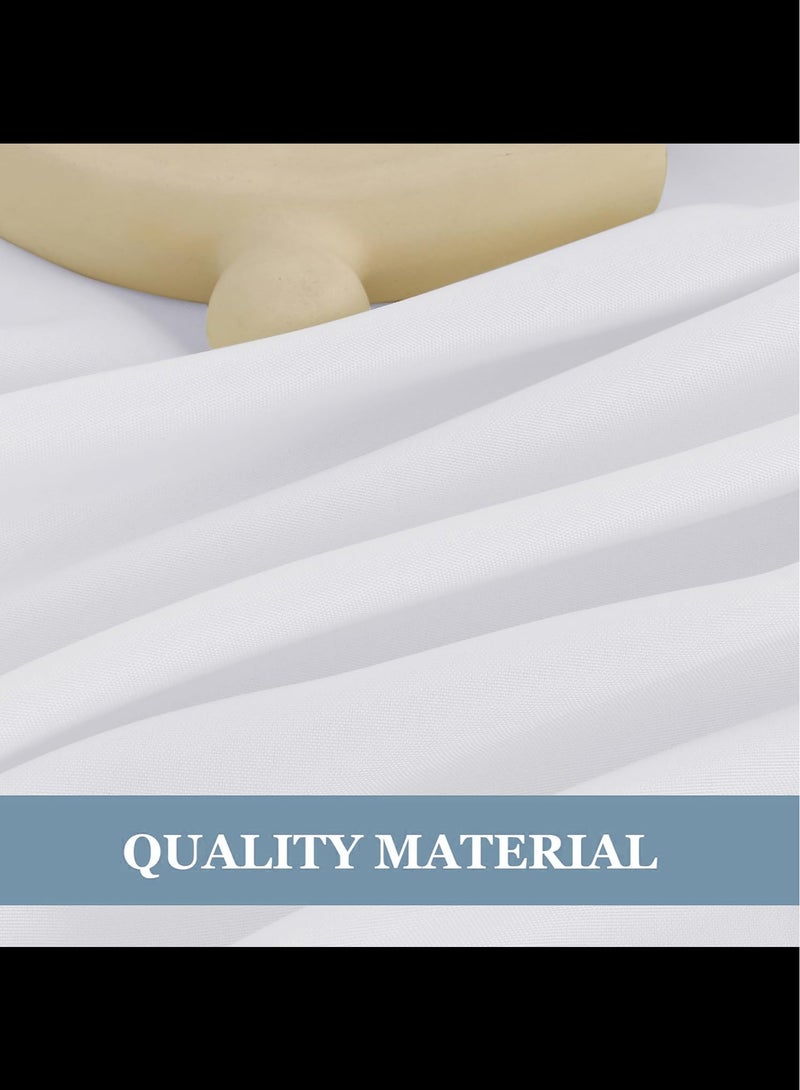 AVACraft White Table Cloth for Rectangle Table, 60 x 84 Inch Tablecloths for 72 Inch Rectangle Tables. Stain and Winkle Resistant Polyester Washable White Table Cloths for Parties Wedding Dining - Image 2