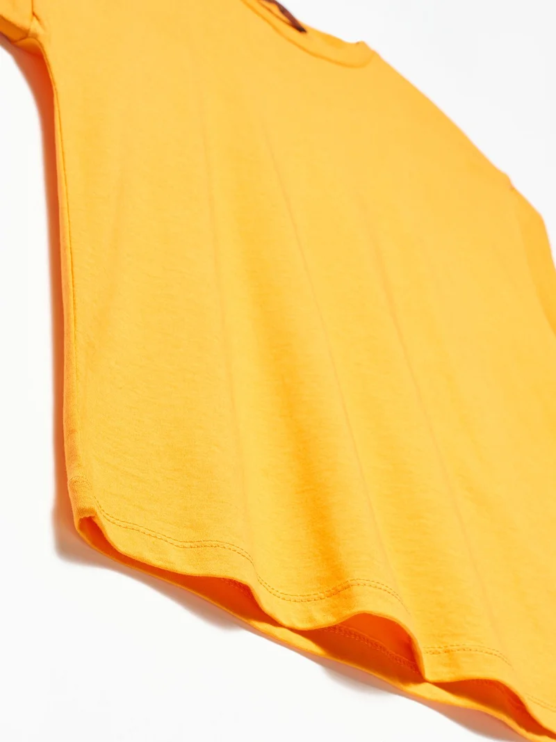 ديلفين 3504 Crew Neck Combed Cotton Blouse-Orange