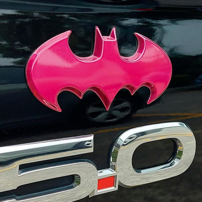 Fan Emblems Batman 3D Car Badge - 1989 Batwing Logo (Pink Chrome: 95 x 46 x 5 mm) - Image 3