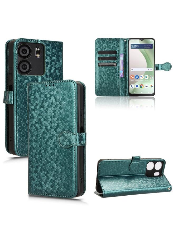 Green Tiger Case For BLU View 5 Honeycomb Dot Texture Leather Phone Case  - Image 1